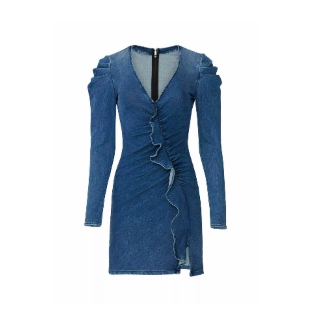 Jonathan Simkhai Denim Ruffle Dress - Picture 7 of 8